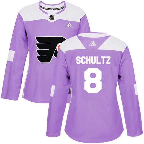Adidas Flyers #8 Dave Schultz Purple Authentic Fights Cancer Women's Stitched NHL Jersey